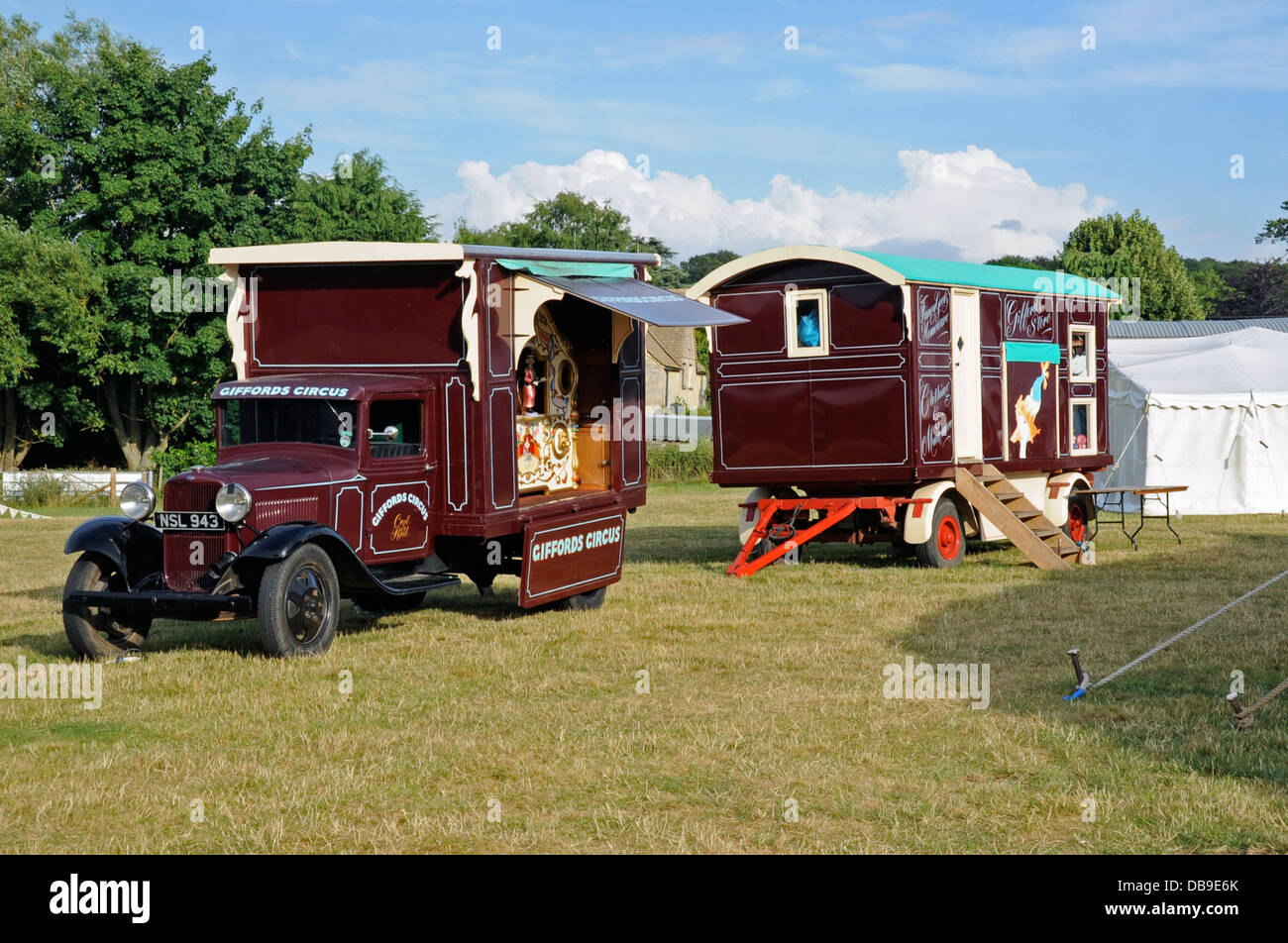 Giffords Circus painted traditional wagons Stock Photo, Royalty Free