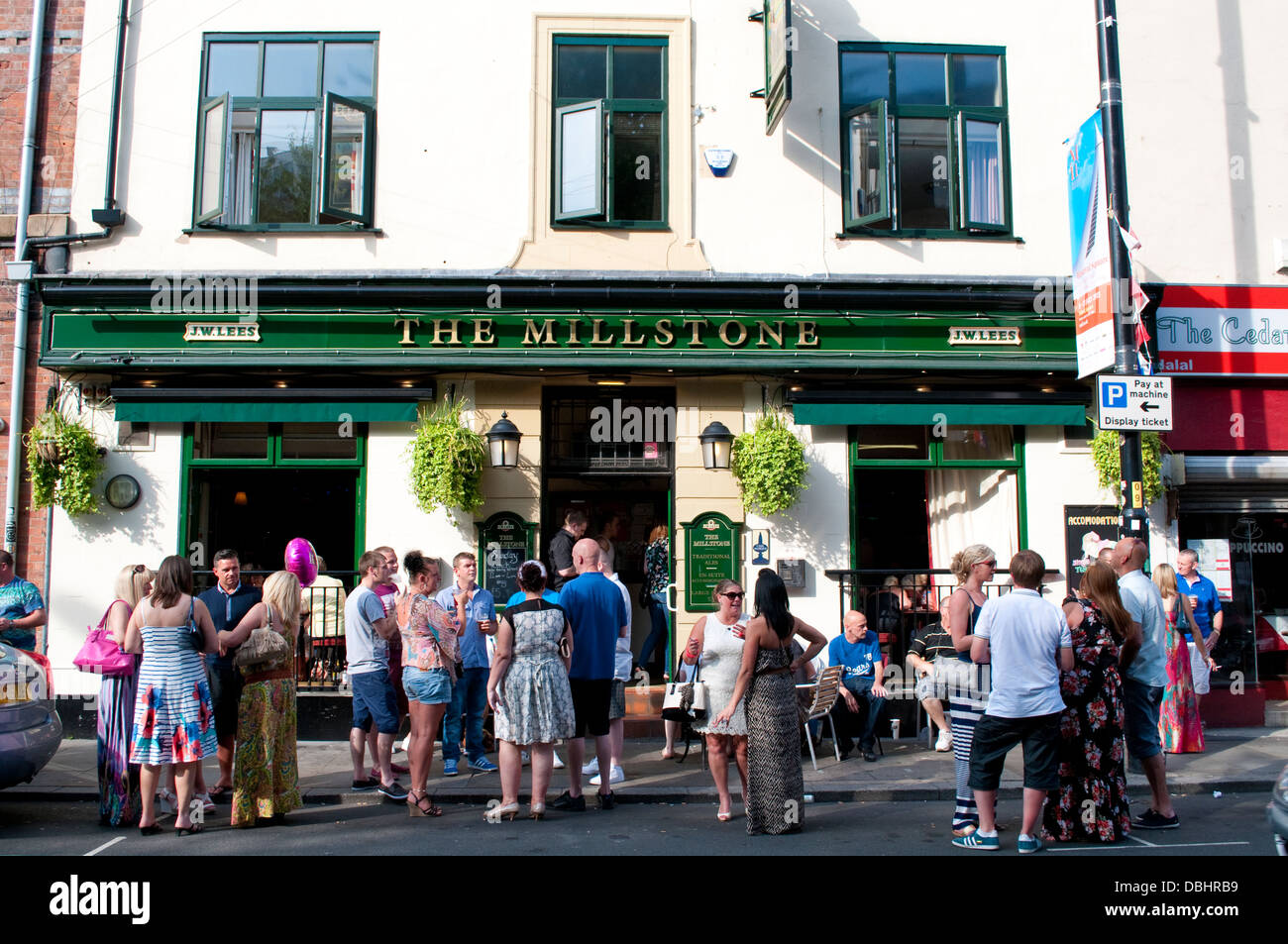 People drinking at The Millstone Pub, Thomas Street, Central Stock Photo, Royalty Free Image