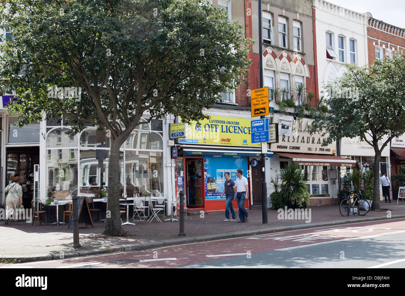 Lavender Hill Shops in Battersea London UK Stock Photo, Royalty Free