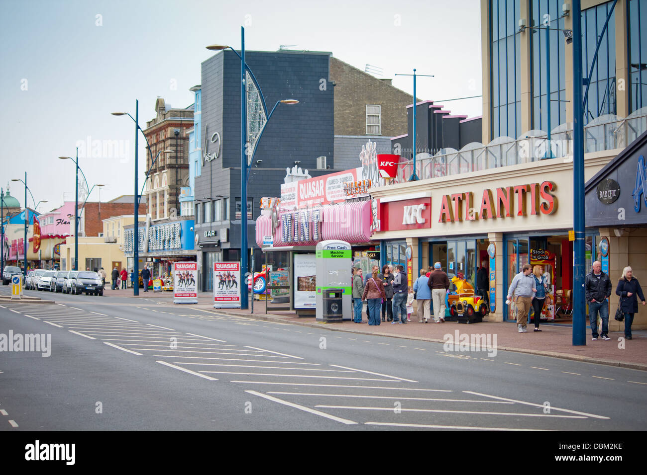 Great Yarmouth arcade strip in the town centre along the road side