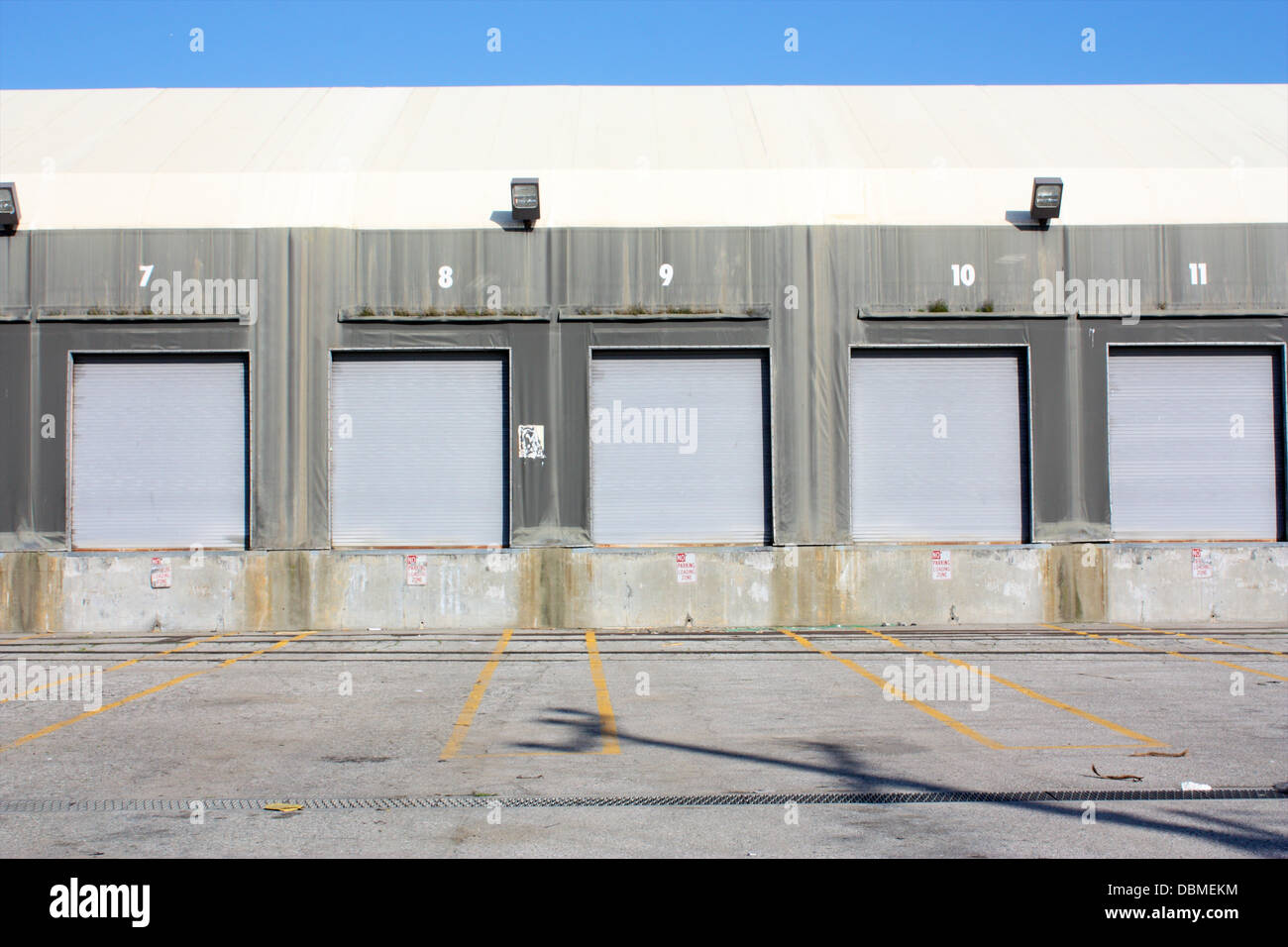 Truck loading dock and parking lot Stock Photo, Royalty Free Image