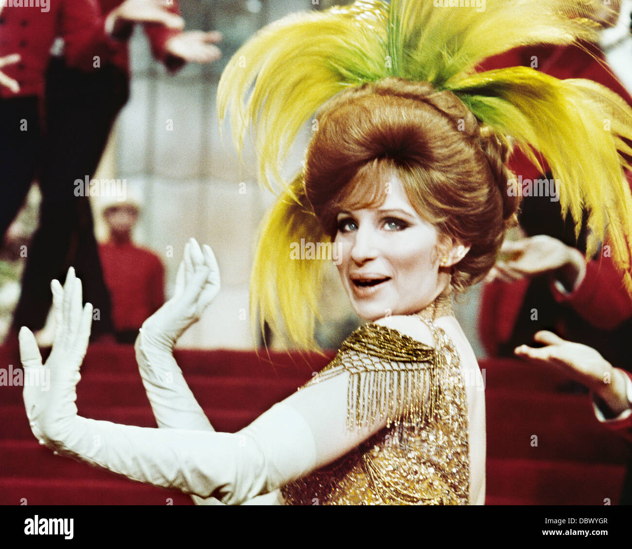 1969 HELLO DOLLY STAR BARBRA STREISAND AS DOLLY LEVI WEARING Stock 1969 HELLO DOLLY STAR BARBRA STREISAND AS DOLLY LEVI WEARING Stock
