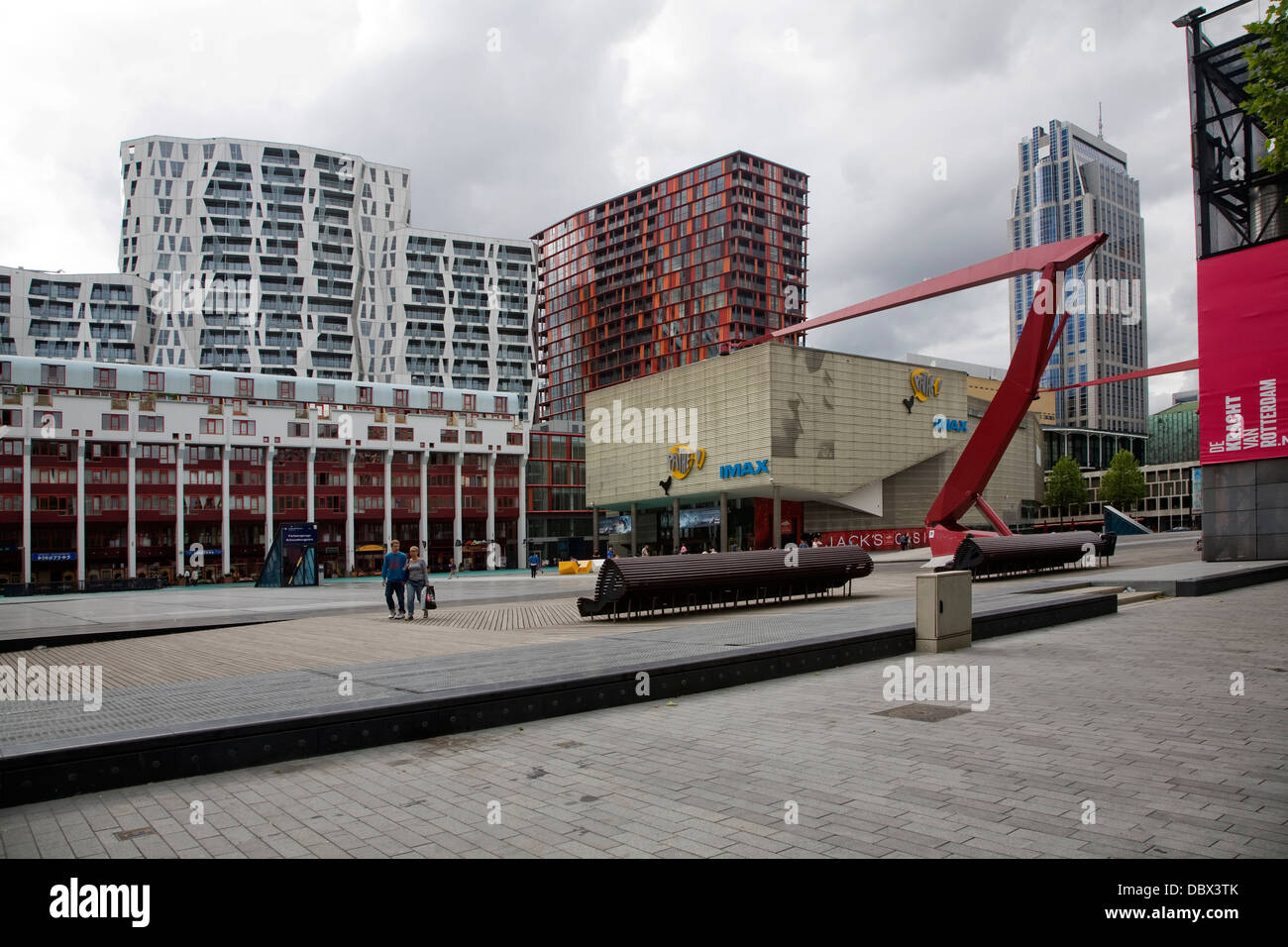 iMax Pathe cinema Schouwburgplein square Rotterdam Netherlands Stock