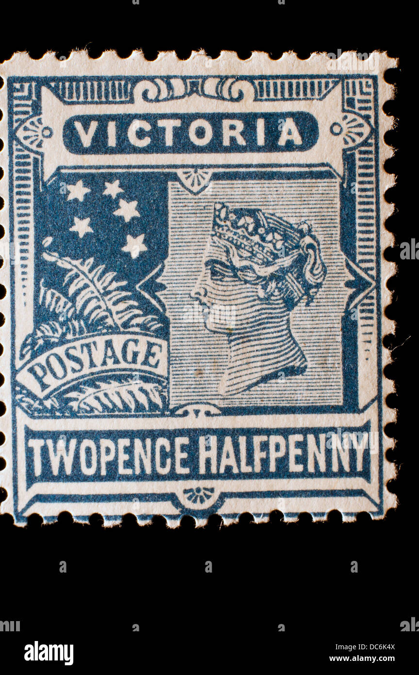 old Victoria, Australia postage stamp Stock Photo, Royalty Free Image