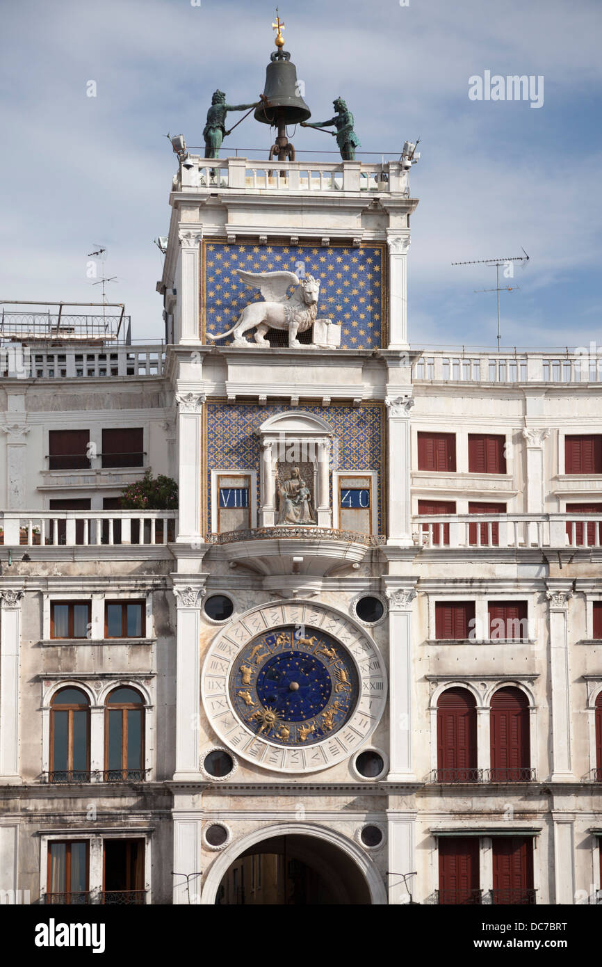 The Clock Tower on St Mark's Square, at Venice (Italy). La Tour de
