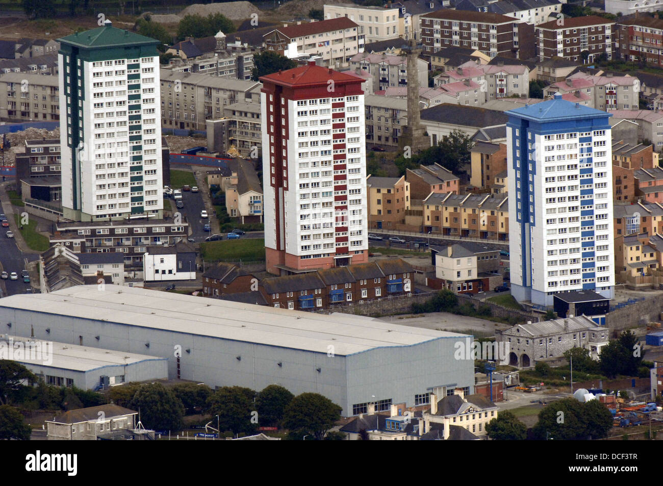 Tower blocks iin Devonport the area of Plymouth,UK Stock Photo, Royalty