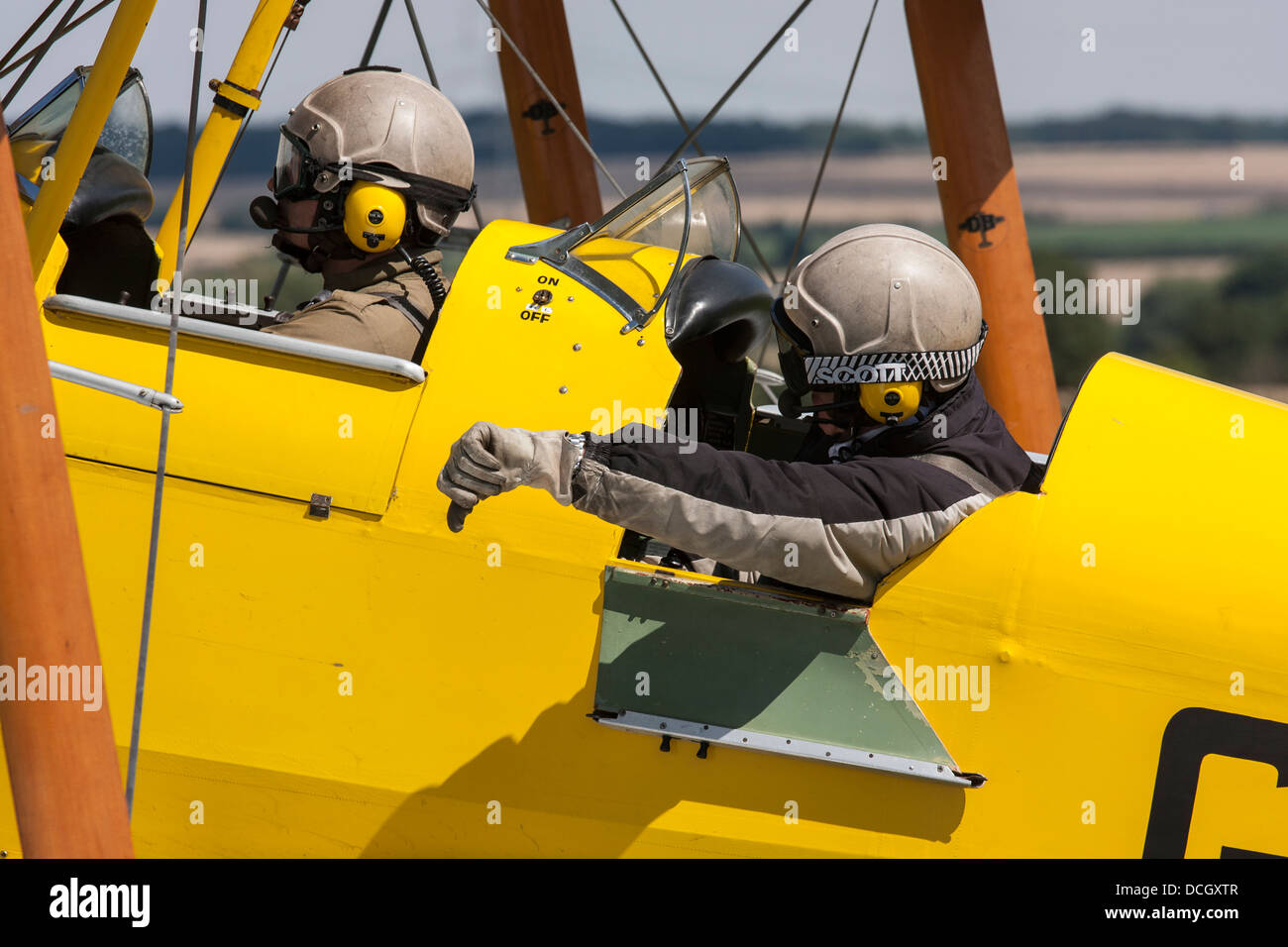 Pilot With Thumbs Down Stock Photo Alamy