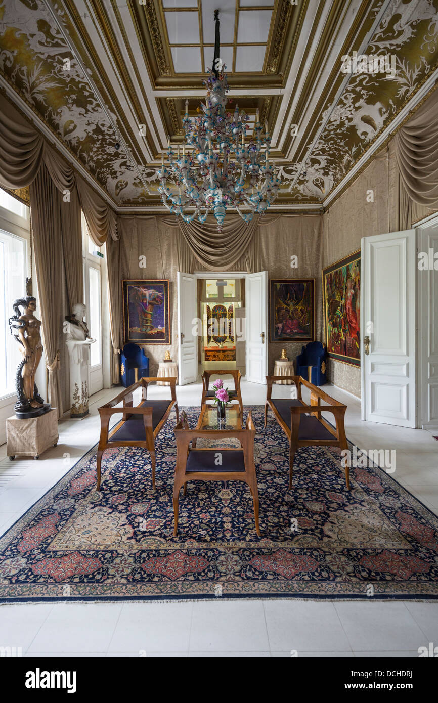 large living room, Otto Wagner Villa in Hütteldorf, Vienna, Austria Stock Photo, Royalty Free