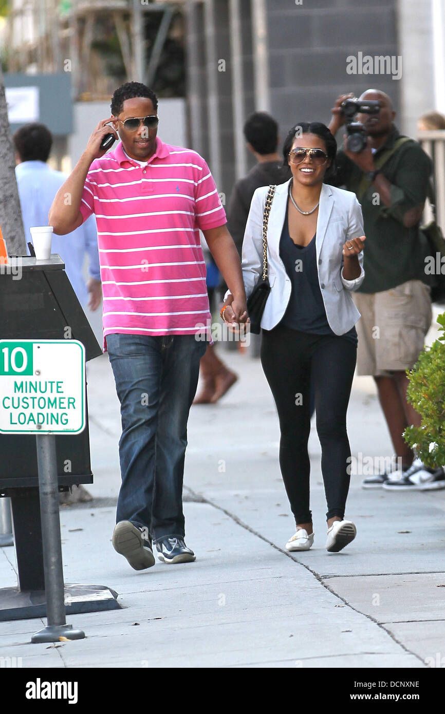 Amerie and Lenny Nicholson out shopping in Beverly Hills Los Stock