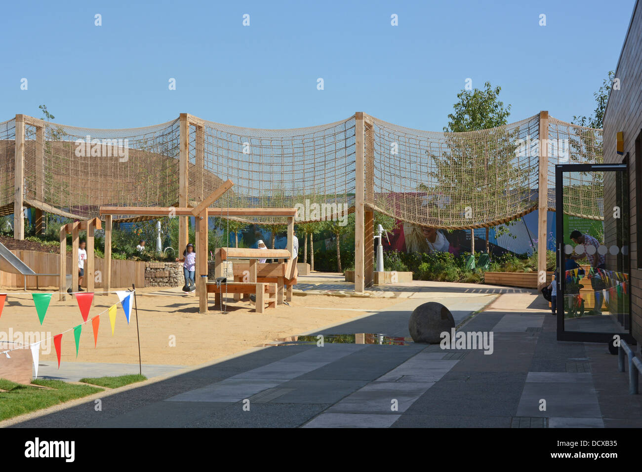 Tumbling Bay Playground in the reopened parkland leisure areas of the