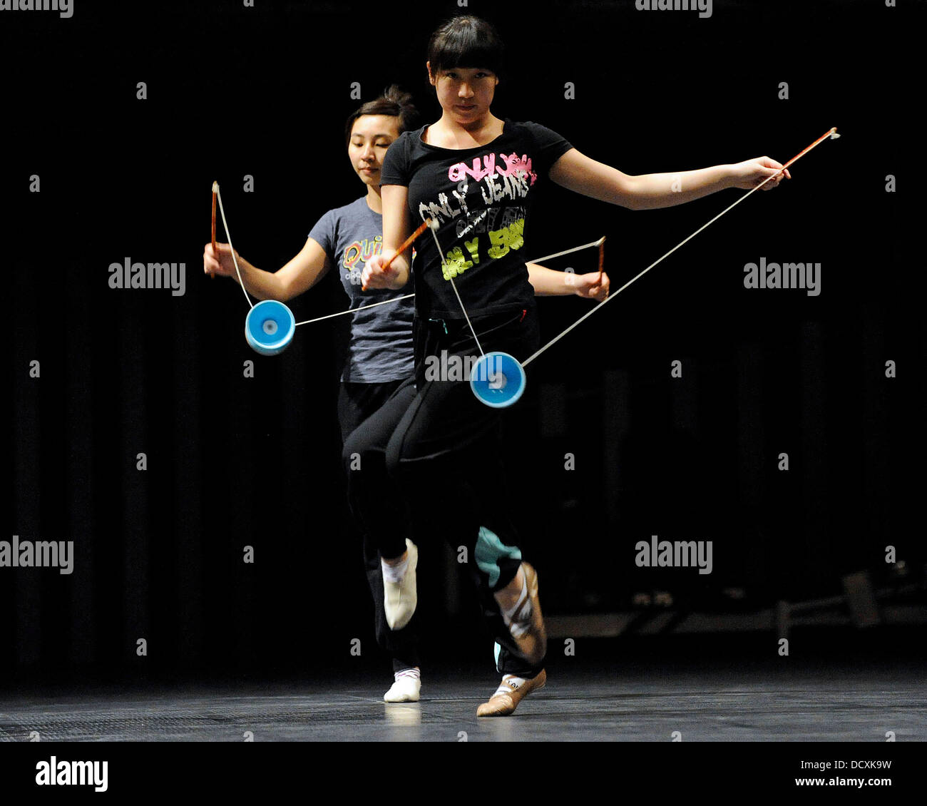 Diabolos (Chinese YoYo) performers Cirque du Soleil's Quidam Stock