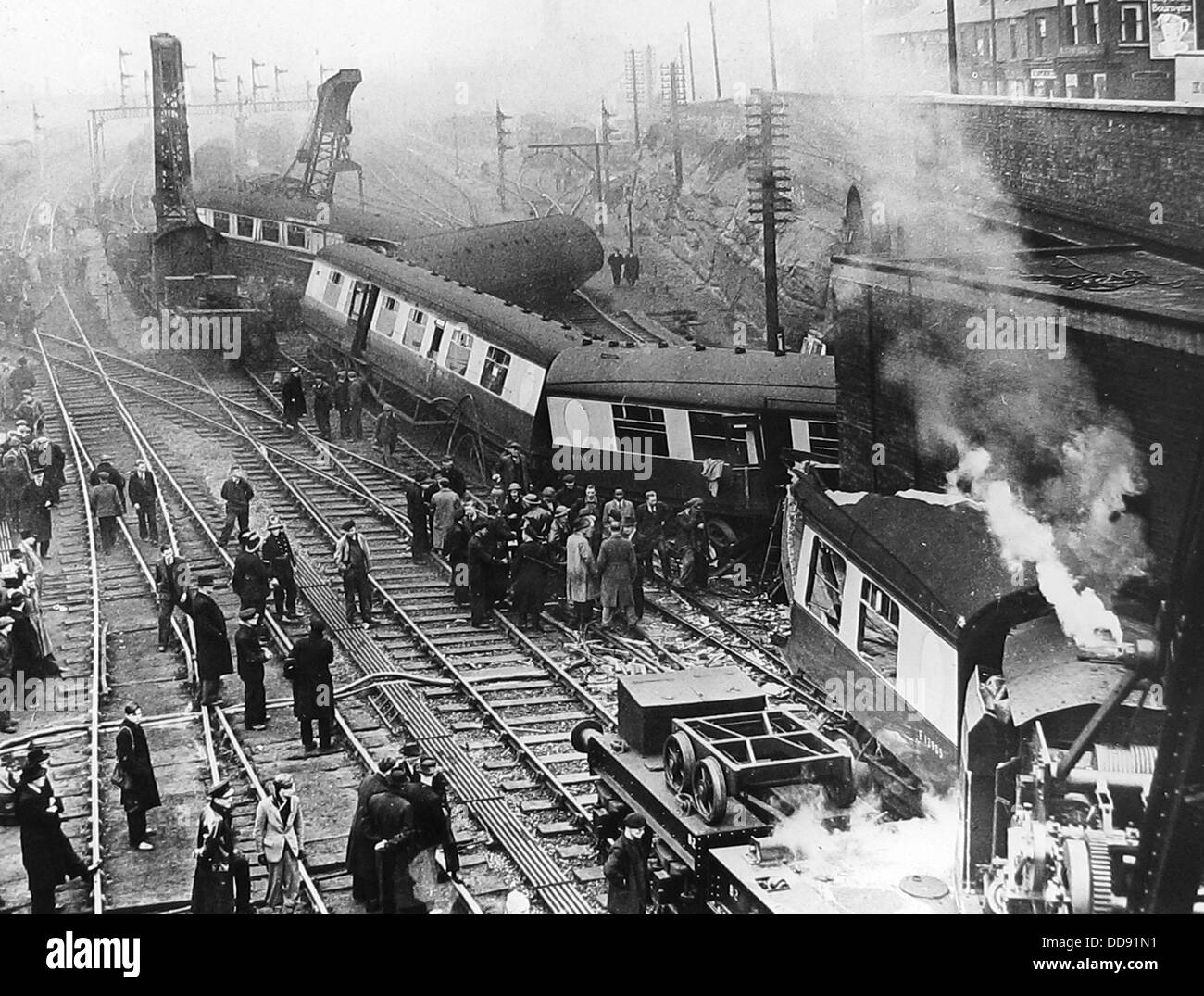 Doncaster Rail Accident 16th March 1951 Stock Photo, Royalty Free Image