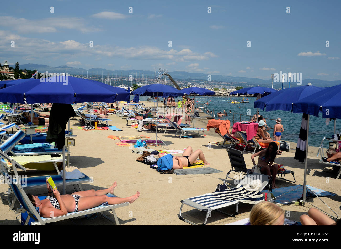 Icici Istria Croatia Adria Beach Promenade Stock Photo, Royalty Free