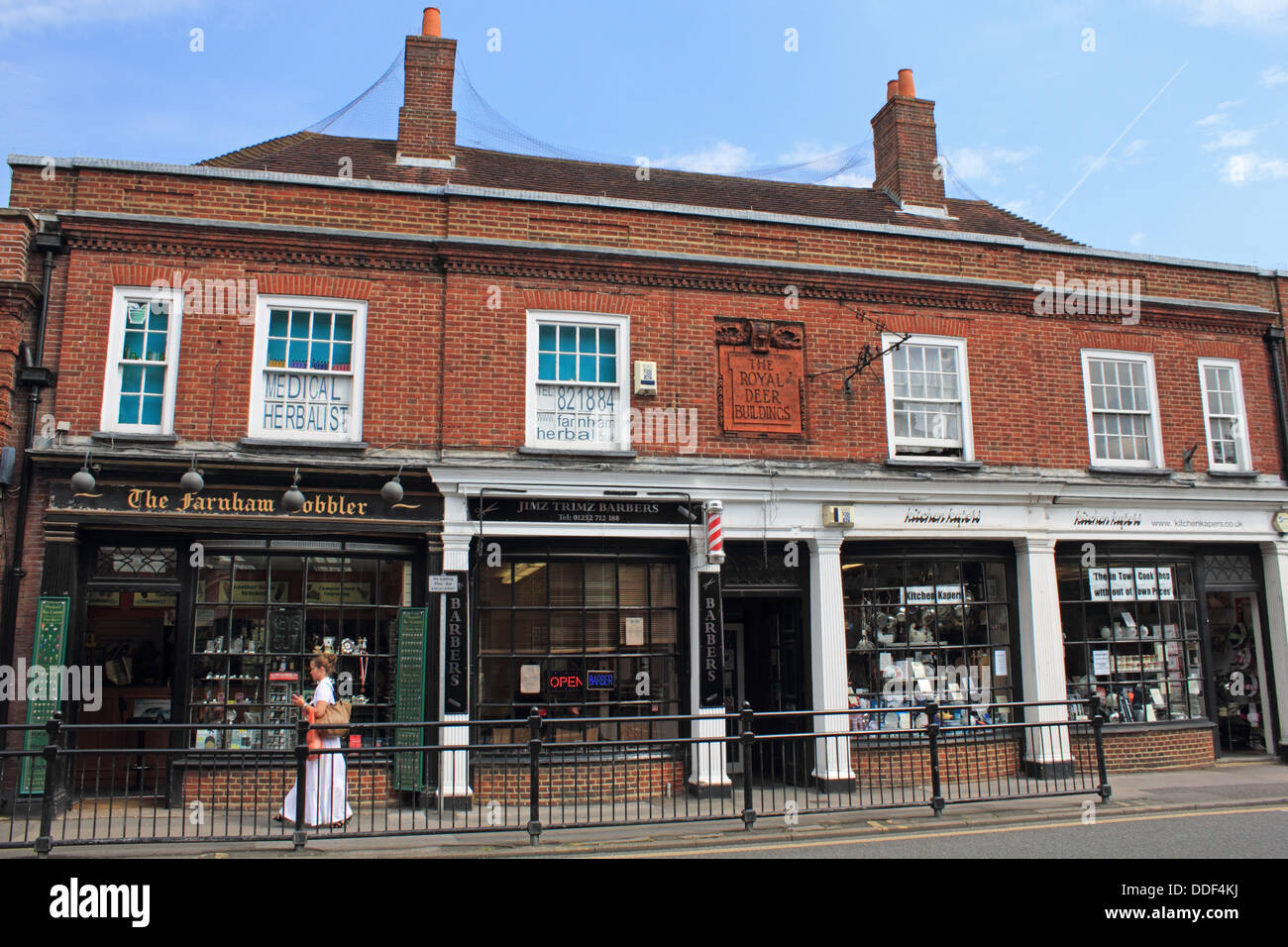 Shops on South Street Farnham, Surrey, England, UK Stock Photo, Royalty