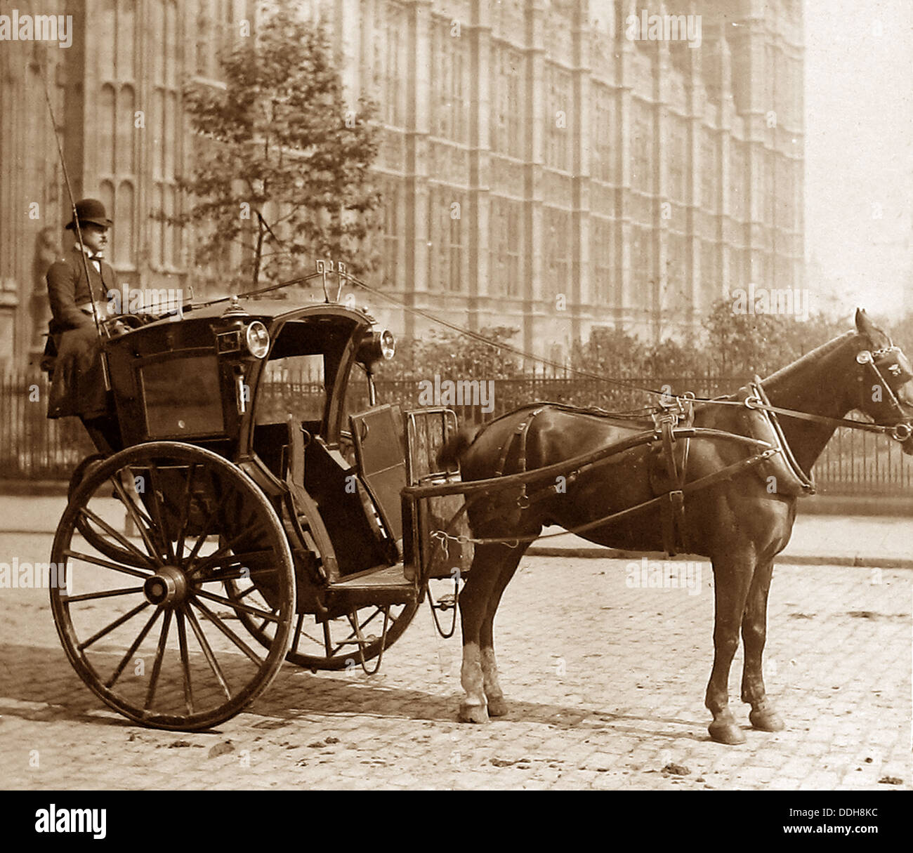 London Hansom Cab Victorian period Stock Photo, Royalty Free Image