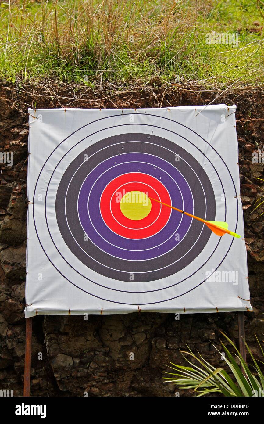 Archery Board With Arrow Shooting Target Stock Photo Alamy