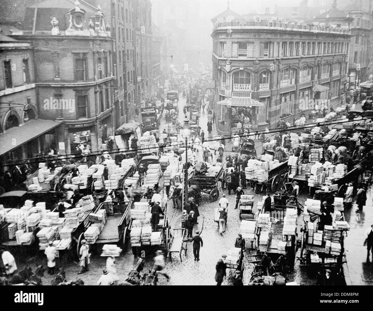 Billingsgate Market at 7am, London, 1937 Stock Photo, Royalty Free