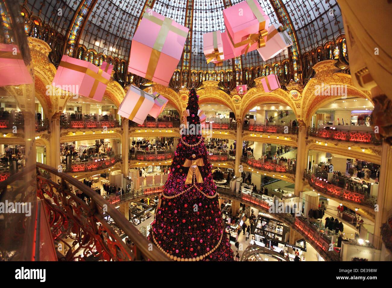 Christmas decorations in Galeries Lafayette department 