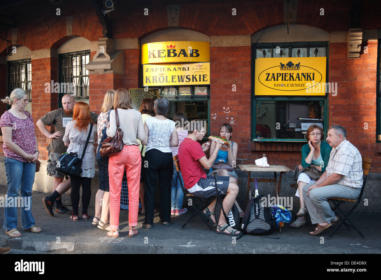 In the Jewish Quarter Kazimierz, Plac Nowy, Krakow, Poland Stock Photo