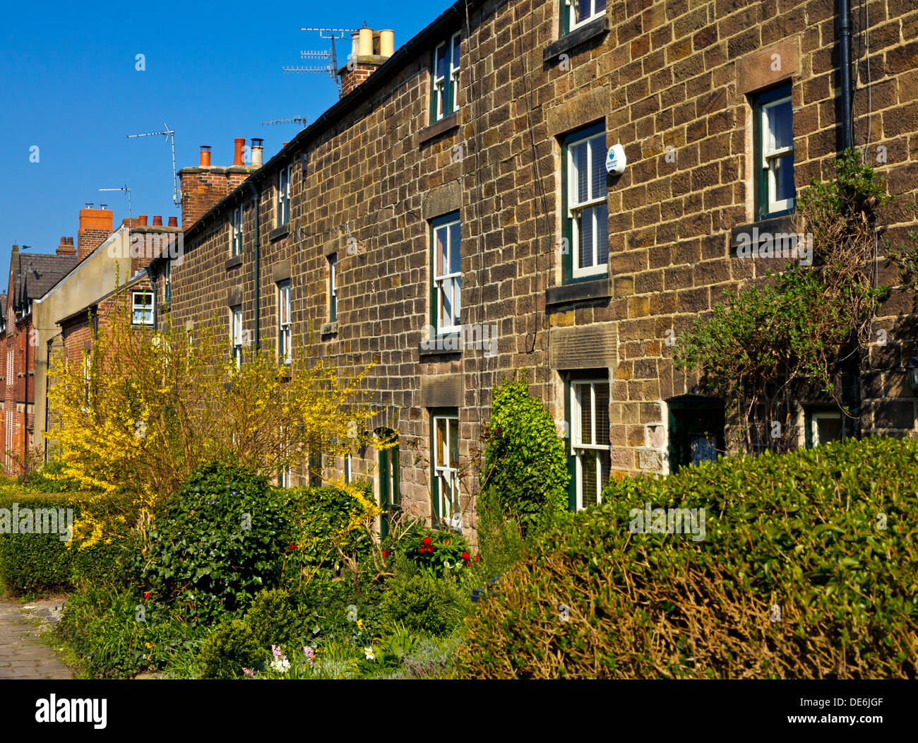 Cotton mill workers cottages at Long Row Belper Derbyshire UK built