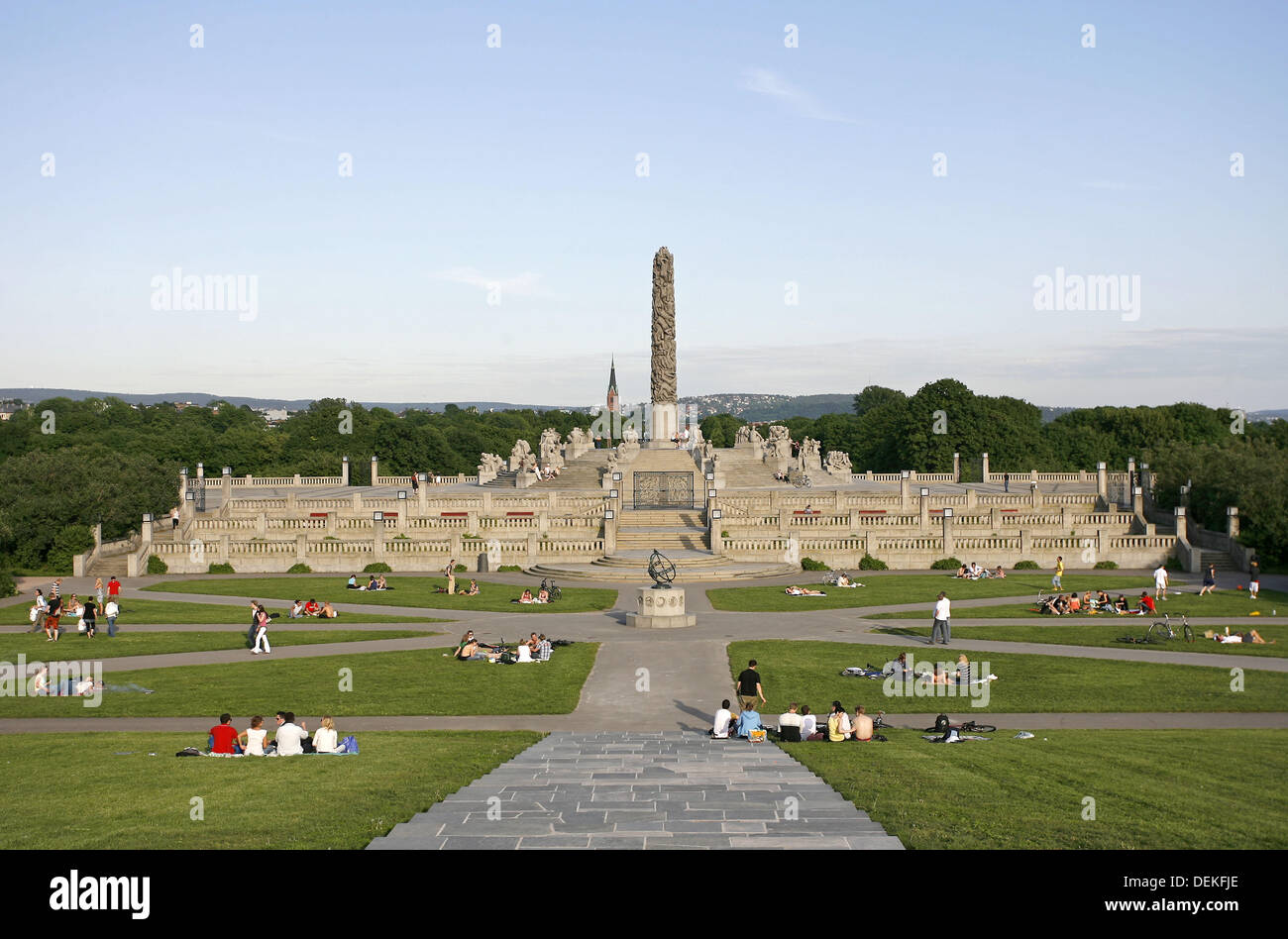 Monolith, Vigelandsparken, Oslo, Norway, Europe Stock Photo, Royalty