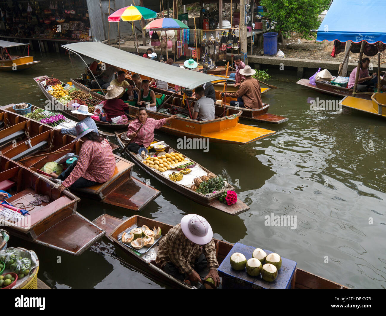 Bangkok Floating Market Fruits Stock Photo Alamy