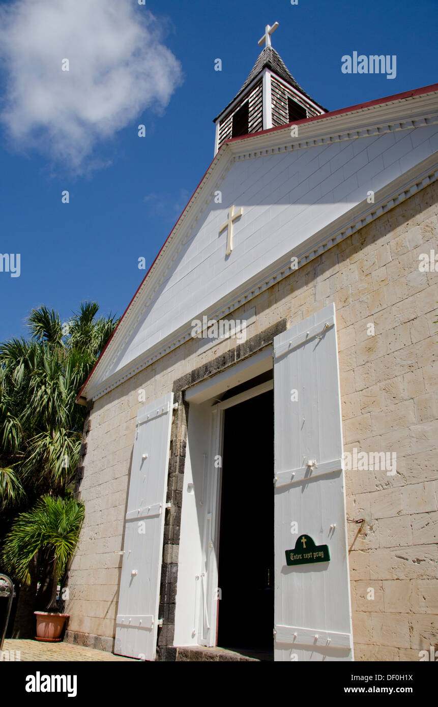 French West Indies Caribbean Island Of Saint Barthelemy St Barts Capital City Gustavia Bartholomews Church French West Indies Caribbean Island Of Saint Barthelemy St Barts Capital City Gustavia Bartholomews Church