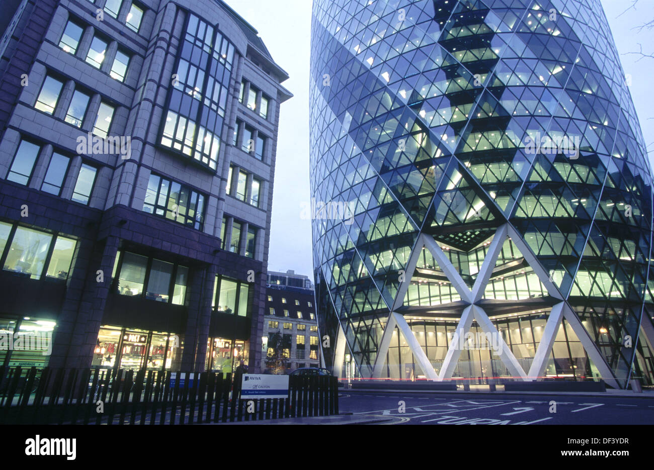 Swiss Re headquarters by architect Norman Foster, London. England, UK