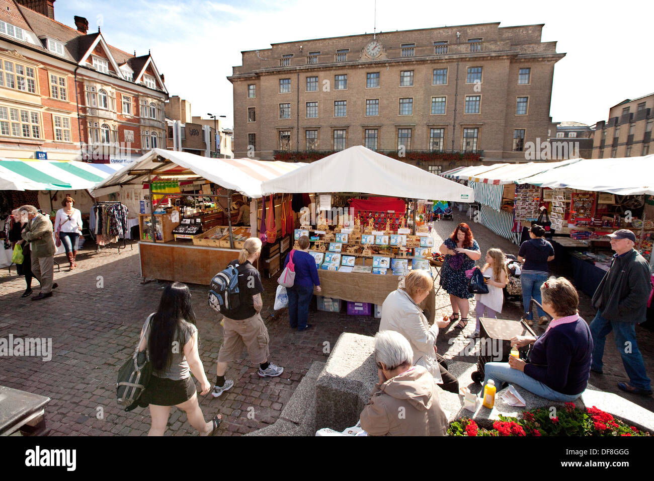 Cambridge market square, Cambridge England UK Stock Photo 61039568 Alamy