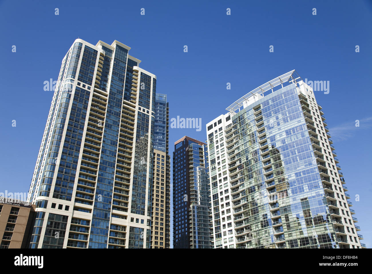 Modern Architecture Usa highrise residential buildings in lakeshore east neighborhood Modern Architecture Usa highrise residential buildings in lakeshore east neighborhood