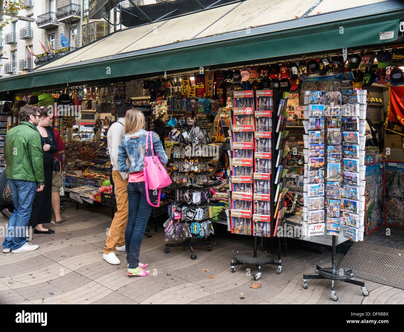 Gift Souvenir Shop on La Rambla, Barcelona Stock Photo, Royalty Free