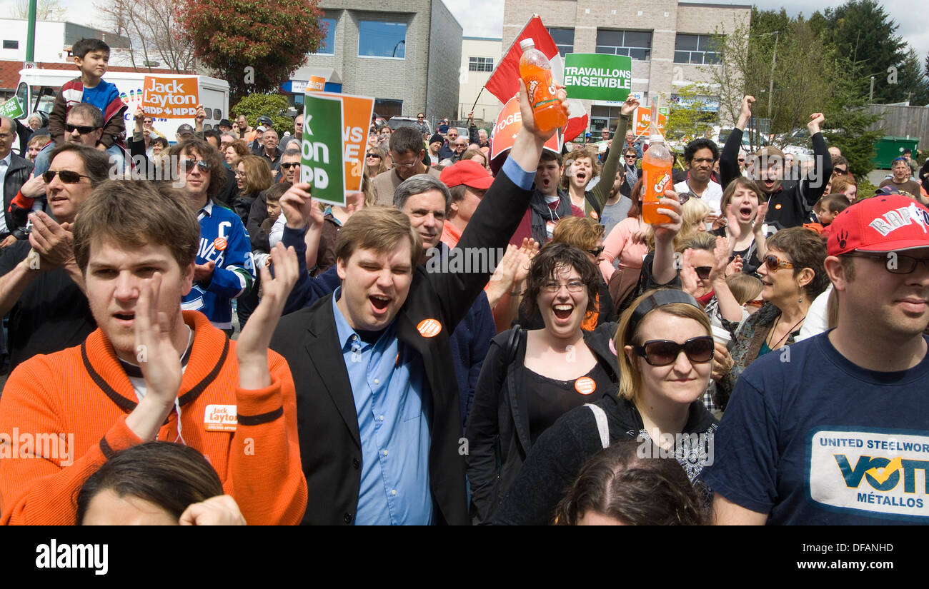 a political rally for the New Democratic Party, NDP, before the Stock Photo, Royalty Free Image
