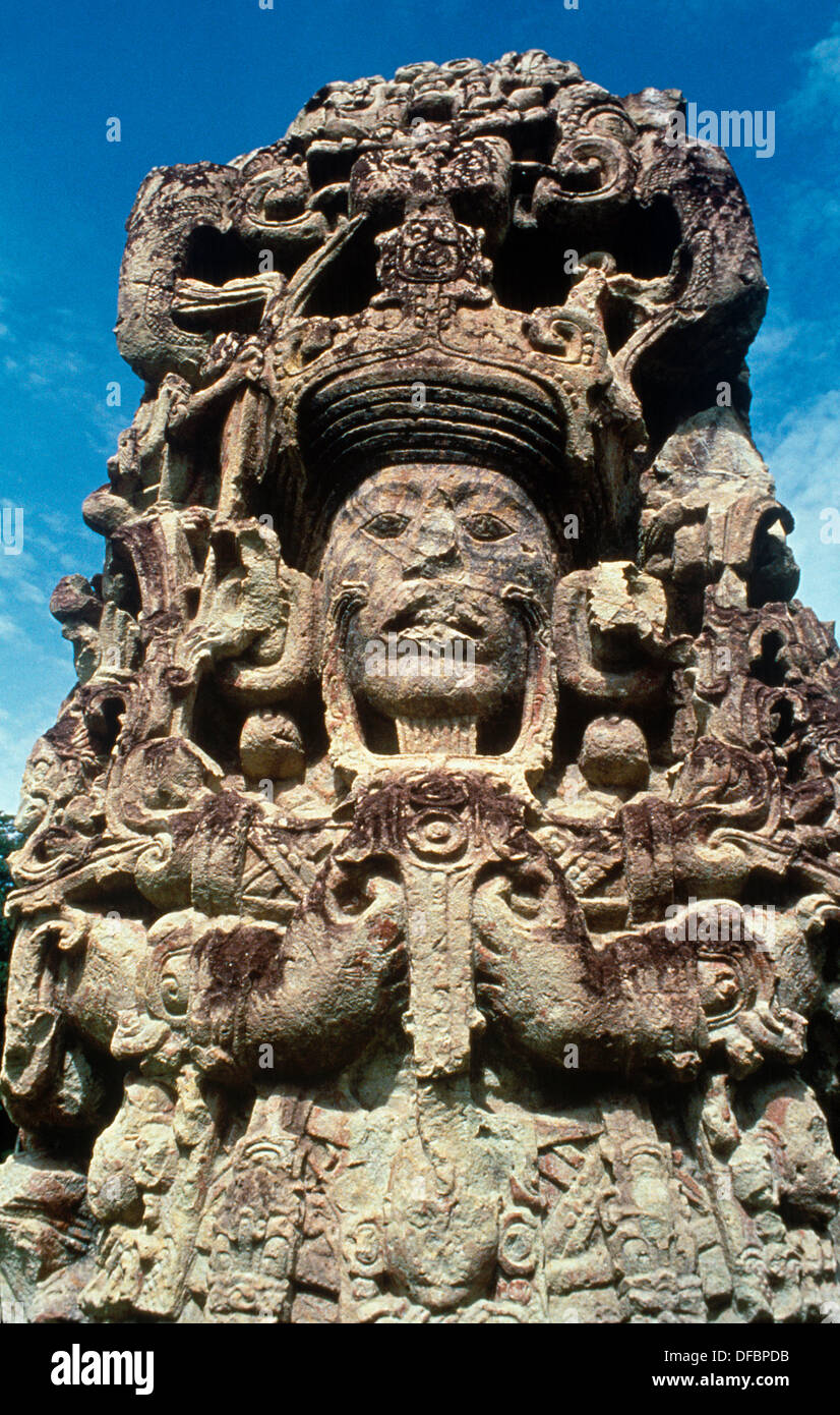 Stela. Mayan Ruins Of Copan. Honduras Stock Photo, Royalty Free Image