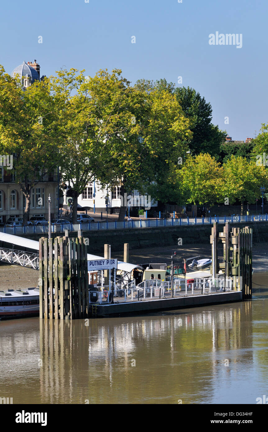 Putney Pier And Thames River Front London United Kingdom Stock Photo