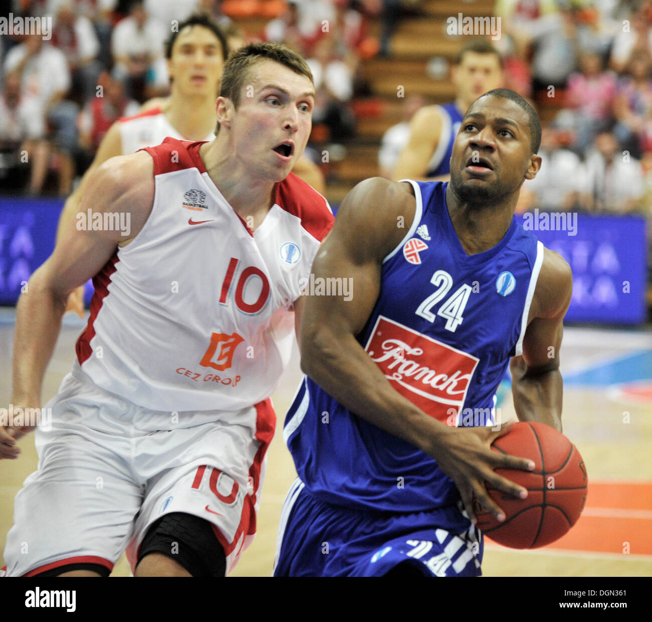 Nymburk, Czech Republic. 23rd Oct, 2013. Eurocup basketball match Stock