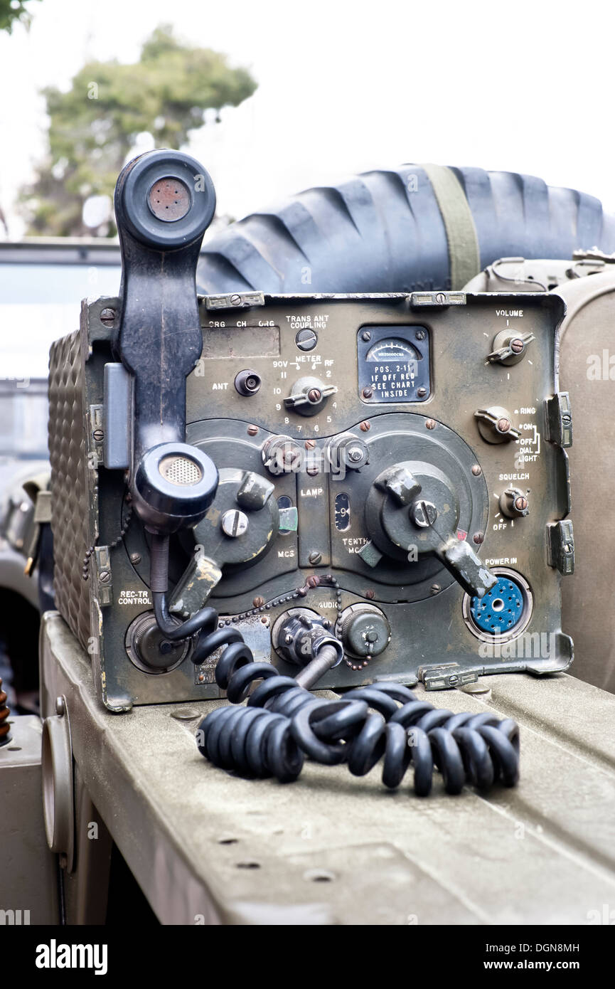 Military radio on a vehicle Stockfoto, Lizenzfreies Bild 61933441 Alamy