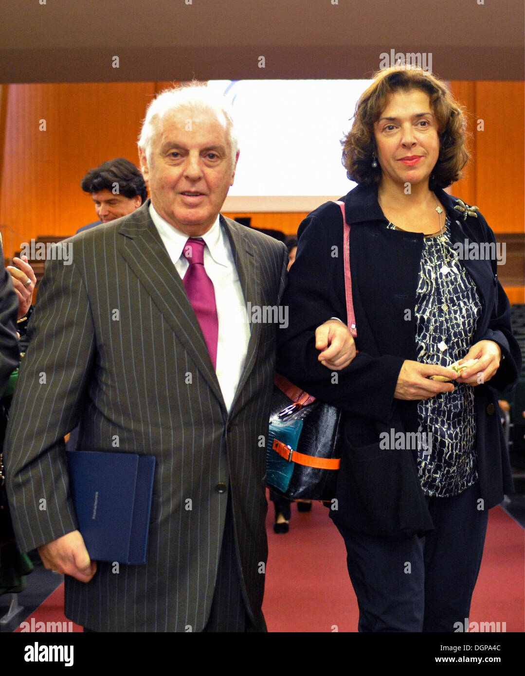 Daniel Barenboim and his wife Elena Bashkirova pose after the Stock