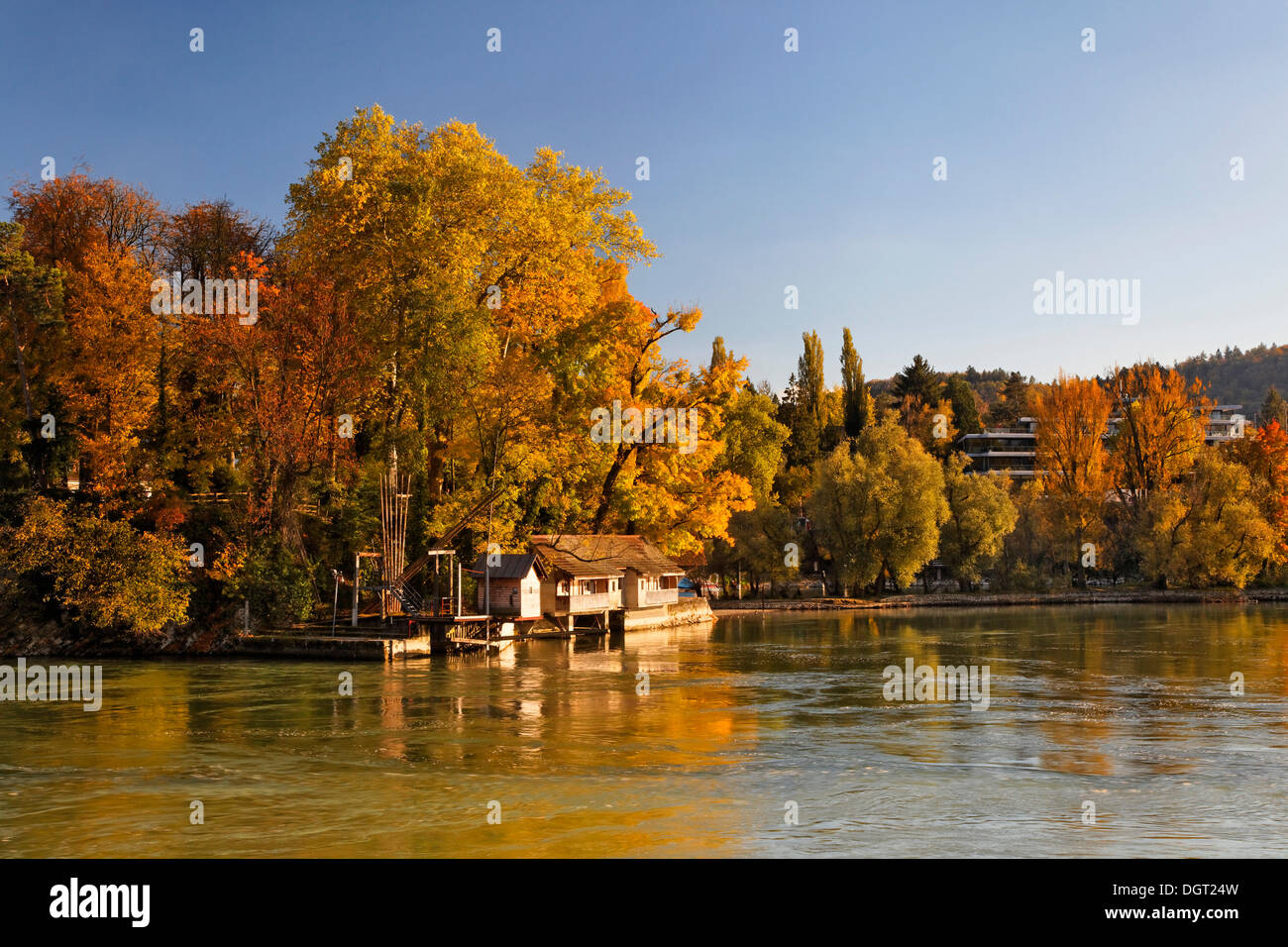 Rheinfelden bridge and the "Inseli" in autumn, Rheinfelden Baden