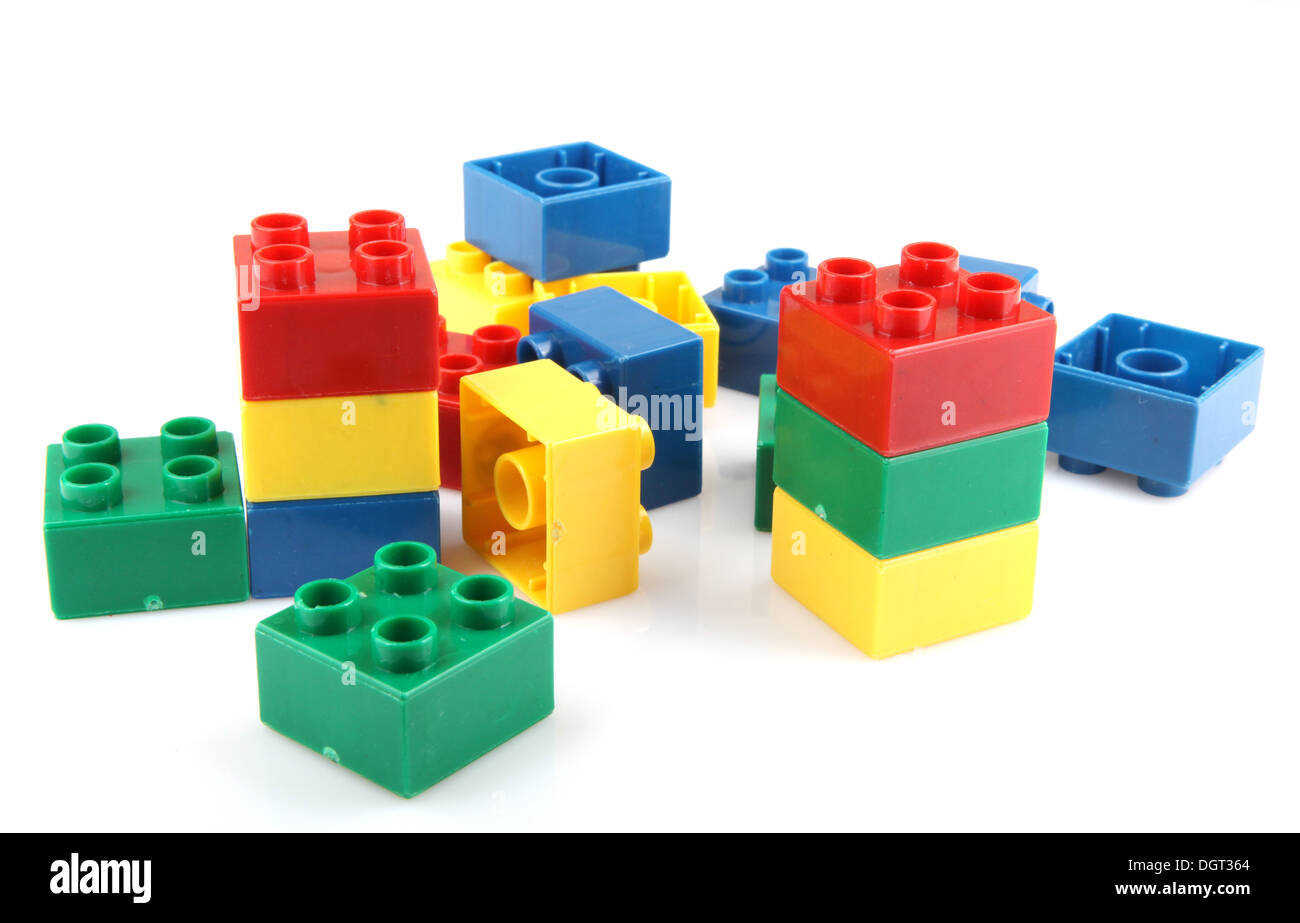 Building Blocks Isolated On White Stock Photo Alamy