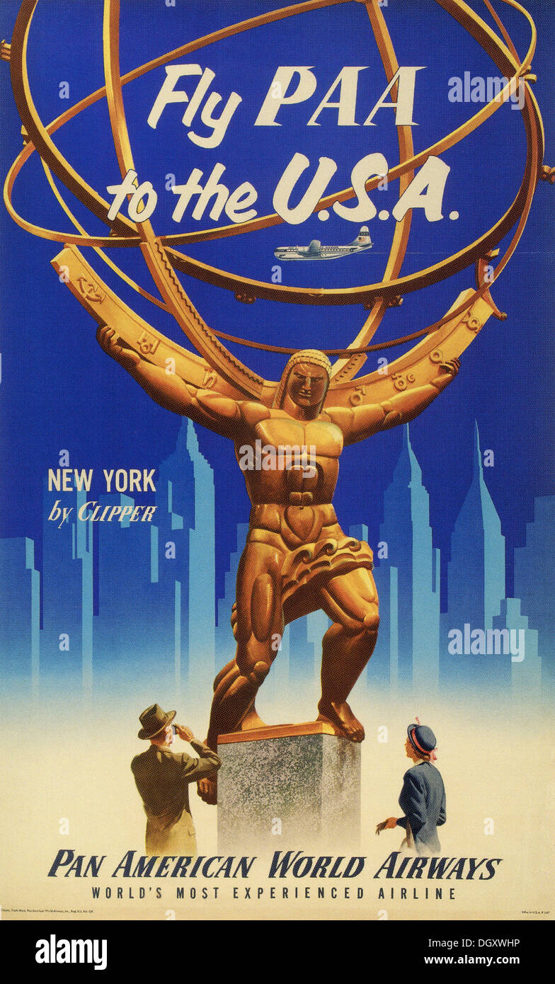 Pan American Airlines Vintage Travel Poster 1955 Pan American Airlines Vintage Travel Poster 1955