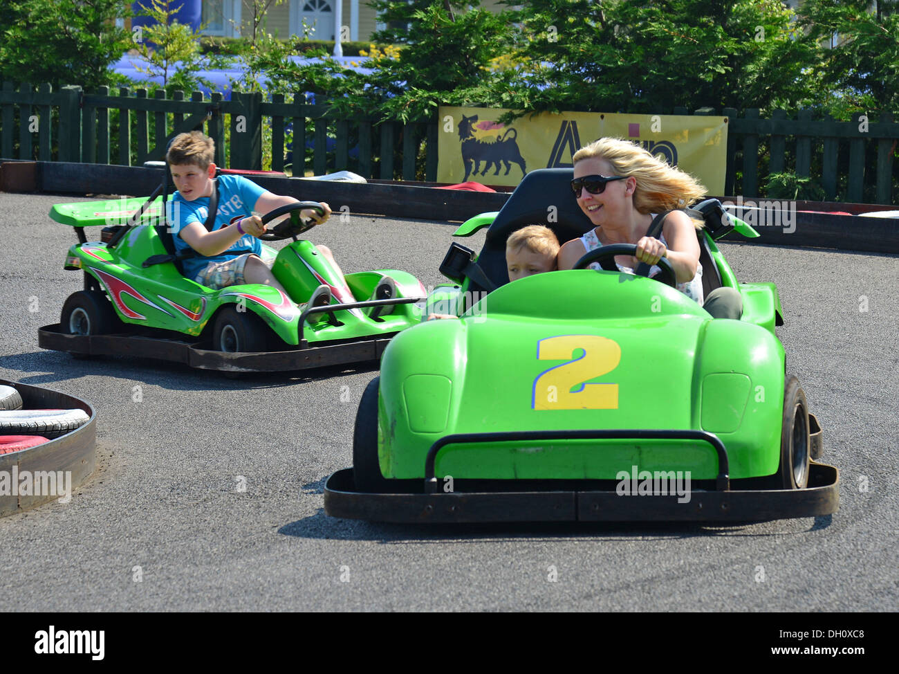 Gokart rides at Butlins Skegness, Ingoldmells, Skegness Stock Photo