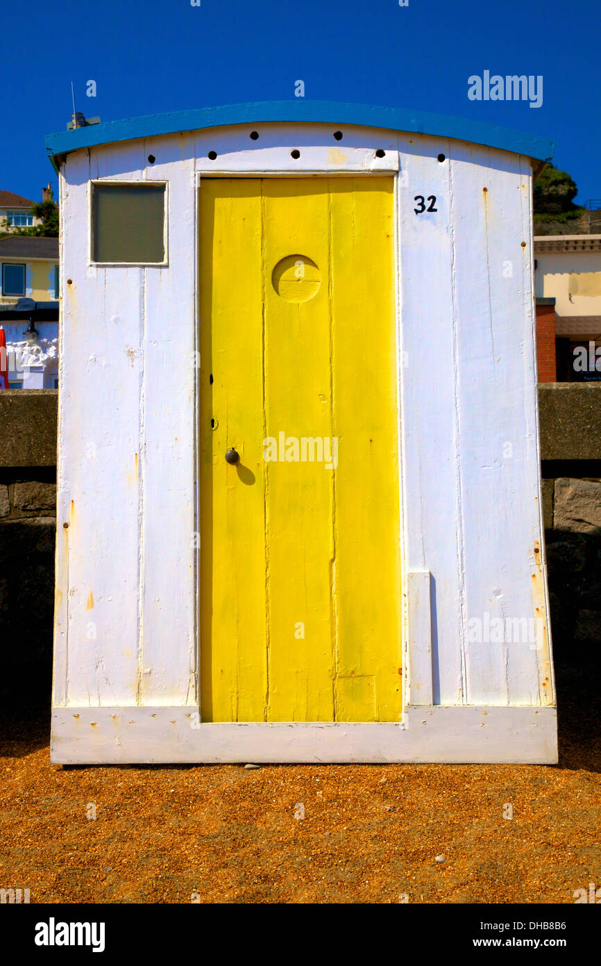 Beach Huts Ventnor Beach Isle Of Wight United Kingdom Stock Photo