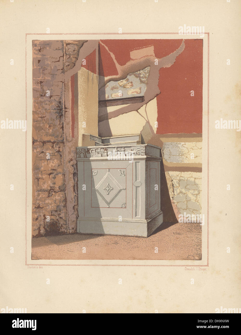 Altar in the house of Lucius Caecilius Iucundus Stock Photo, Royalty