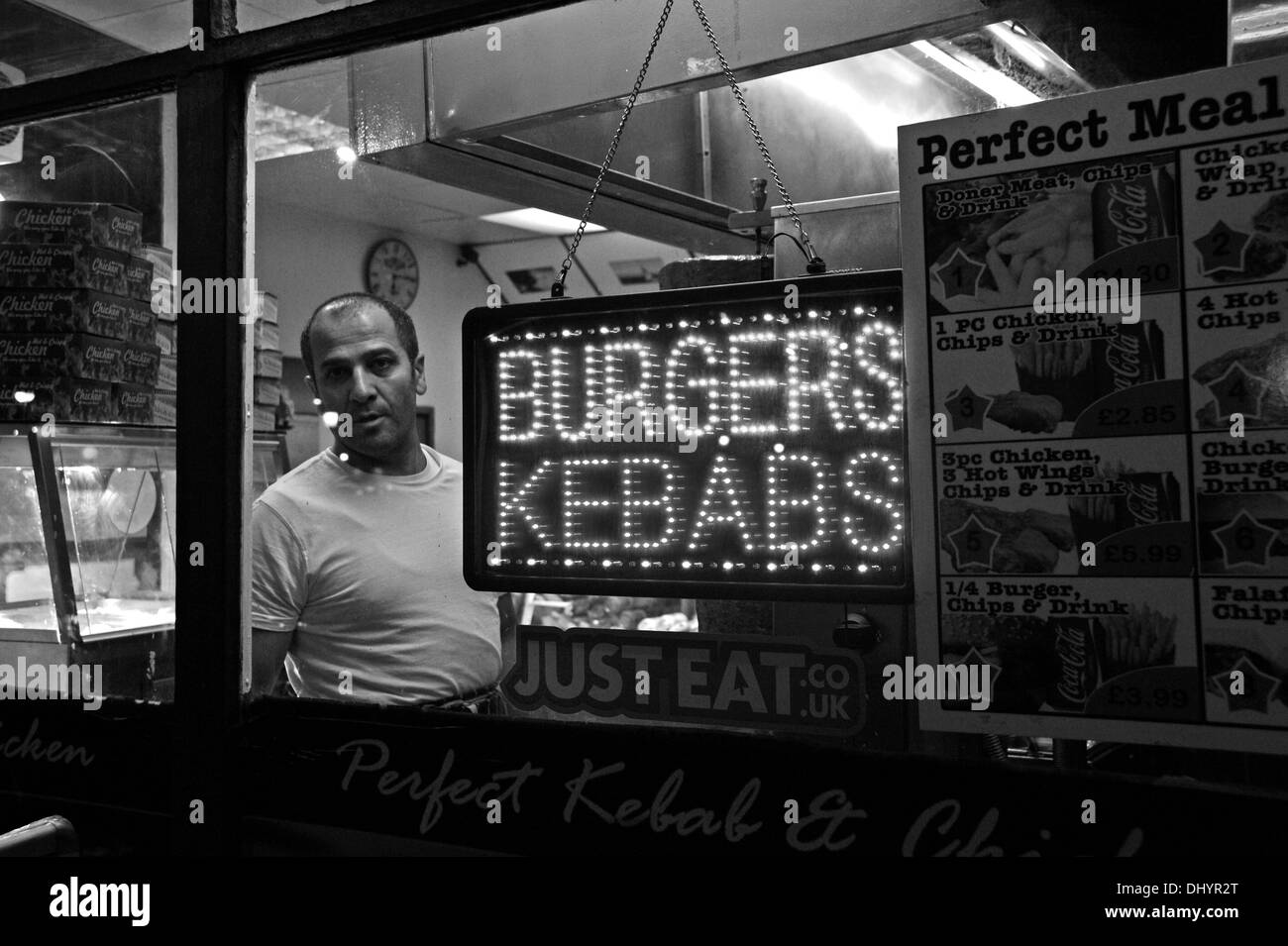 Kebab shop fast food takeaway in London Road Brighton UK Stock Photo