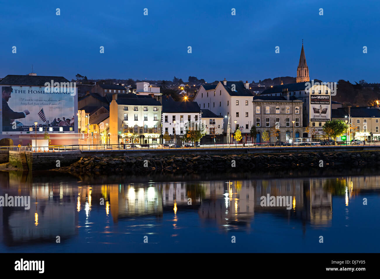 River front to street in New Ross, Co. Wexford, Ireland Stock Photo
