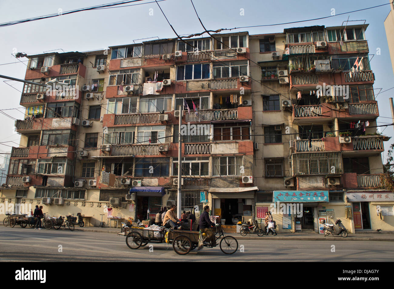 Old housing in Shanghai, China Stock Photo, Royalty Free Image