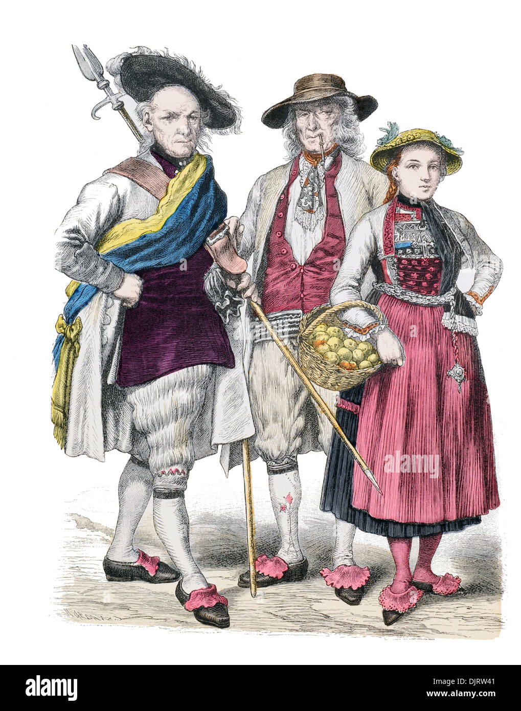 End of 18th century XVIII 1700s Swiss citizens of Aargau Stock Photo ...