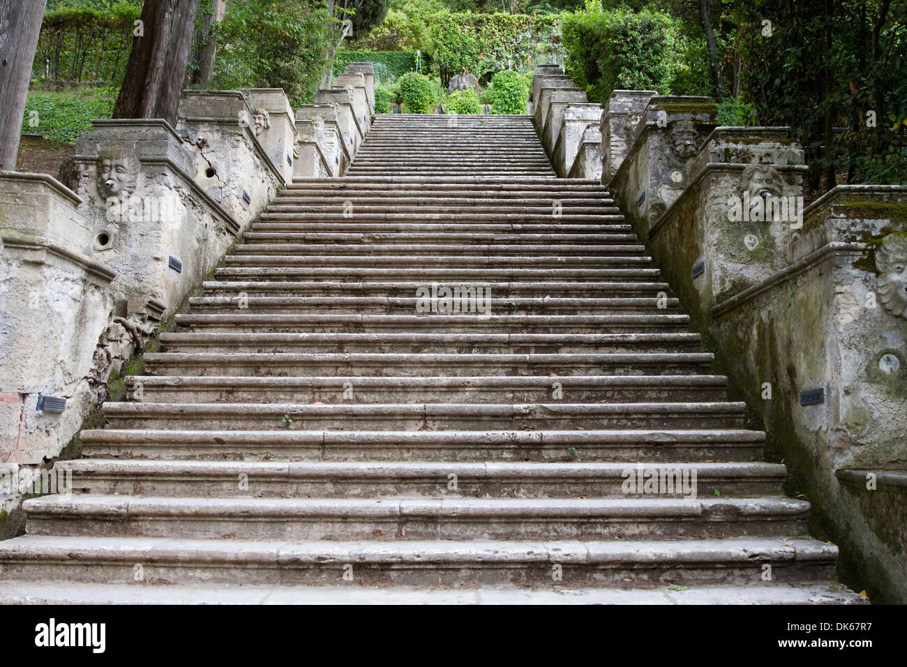 Stone staircase in the garden of Villa d'Este in Tivoli, near Rome