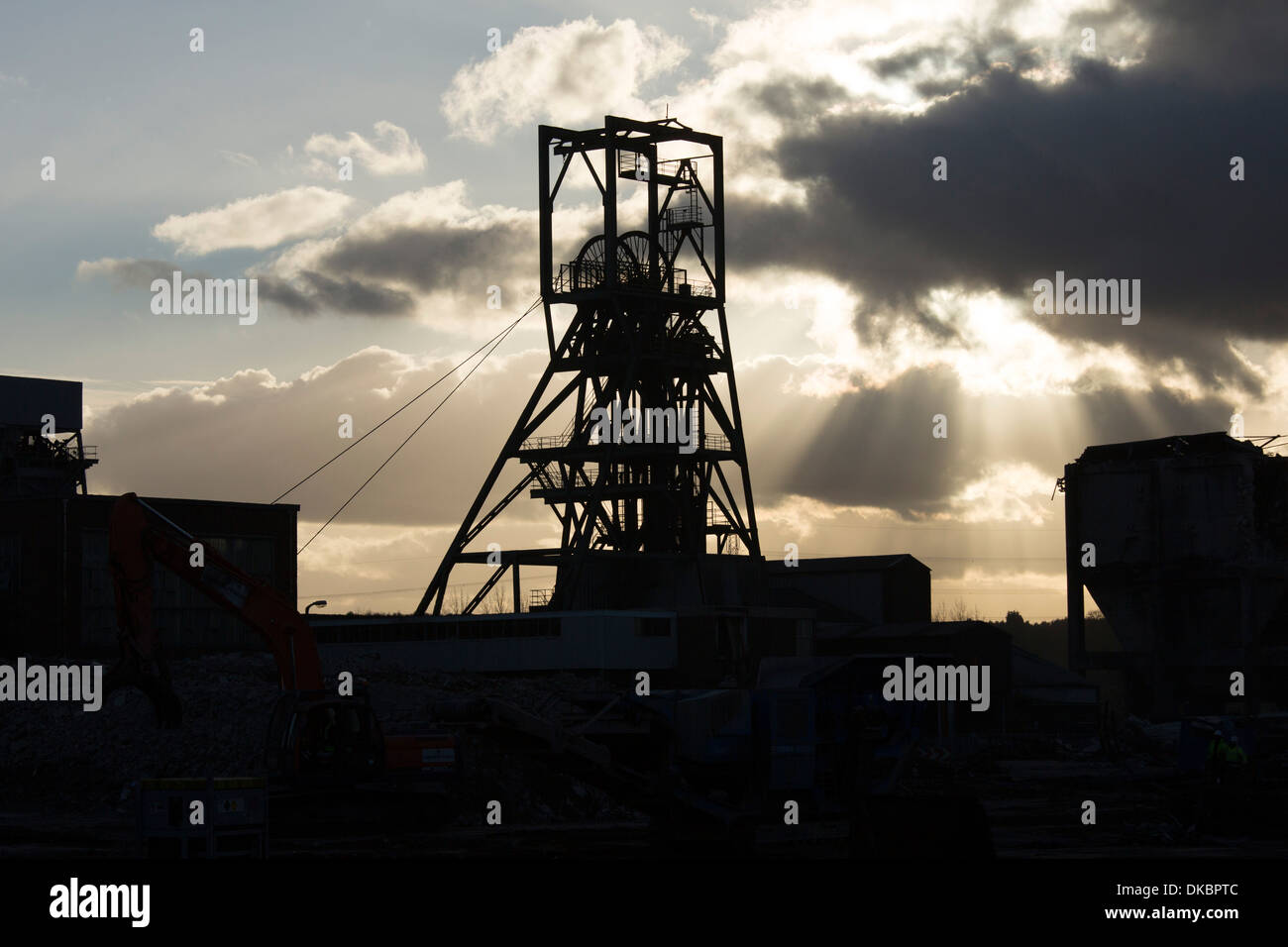Dawmill Colliery, Arley, near Nuneaton being demolished. Dawmill was
