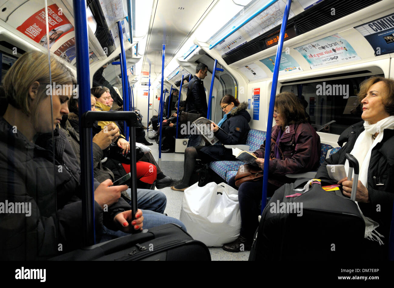 London, England, UK. London underground tube train carriage Stock Photo, Royalty Free Image